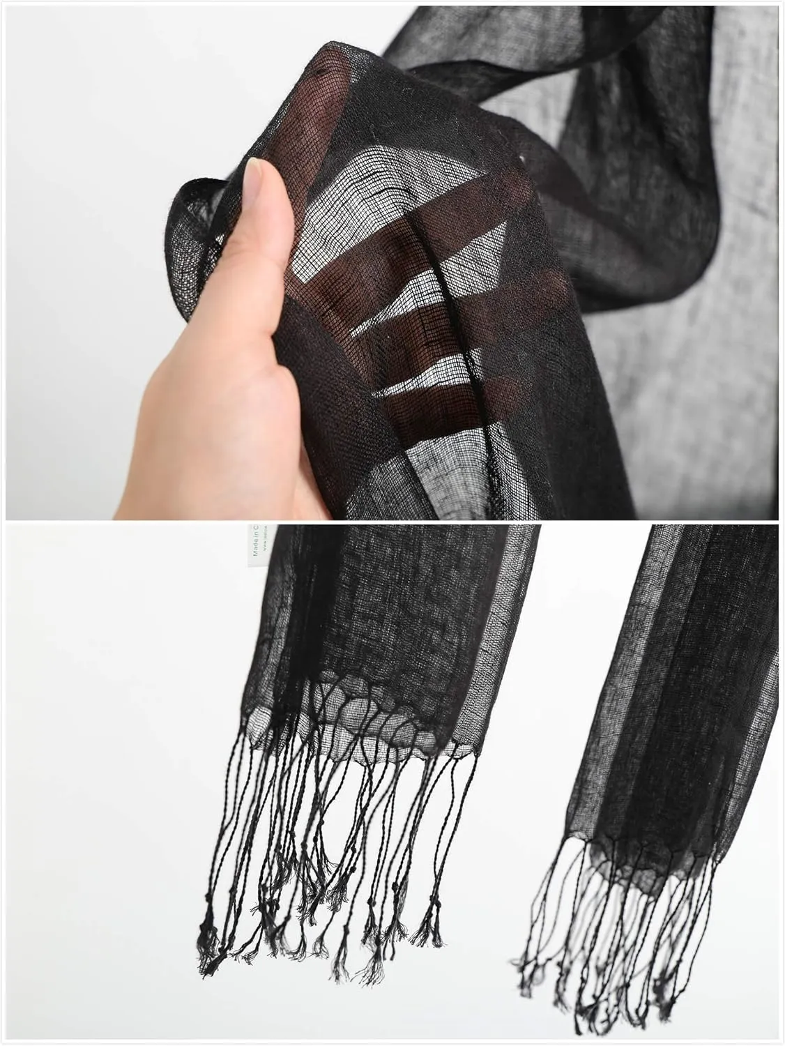 Jeelow Lightweight Summer Scarf Light Shawl Wrap Linen Feel Scarves For Men And Women