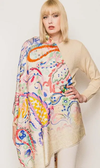 Light Printed Silk Scarves.     April Sale 25% Off ....At Checkout Use Code April25