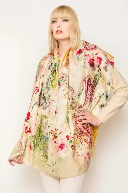 Light Printed Silk Scarves.     April Sale 25% Off ....At Checkout Use Code April25