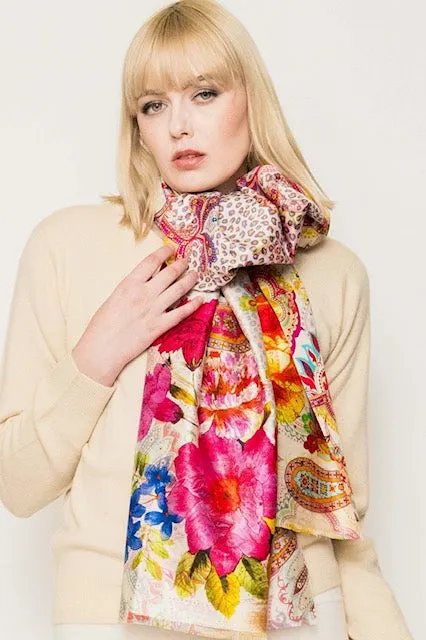 Light Printed Silk Scarves.     April Sale 25% Off ....At Checkout Use Code April25