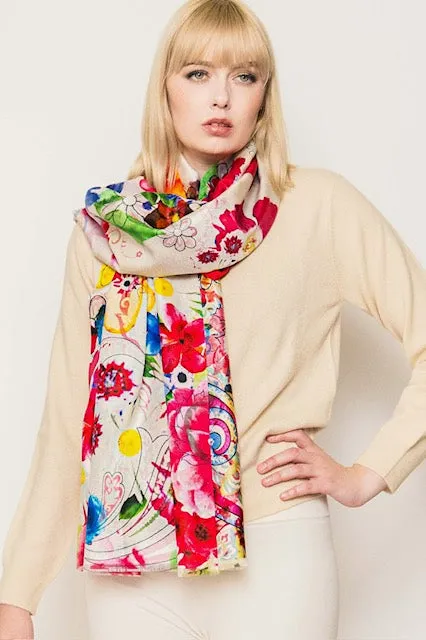 Light Printed Silk Scarves.     April Sale 25% Off ....At Checkout Use Code April25