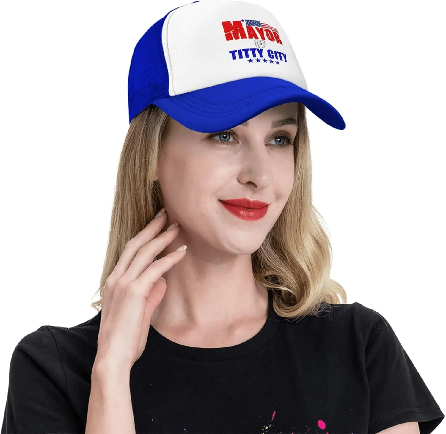 Mayor of Titty City Men's Black Adjustable Baseball Cap Vintage Dad Hat Trucker Cap
