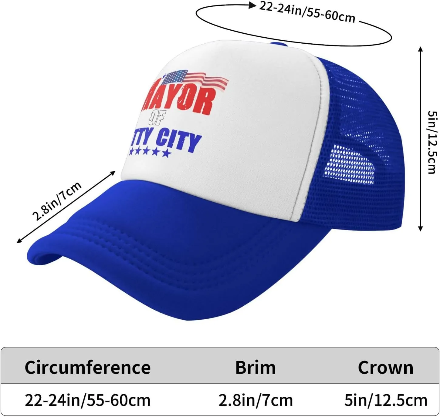 Mayor of Titty City Men's Black Adjustable Baseball Cap Vintage Dad Hat Trucker Cap