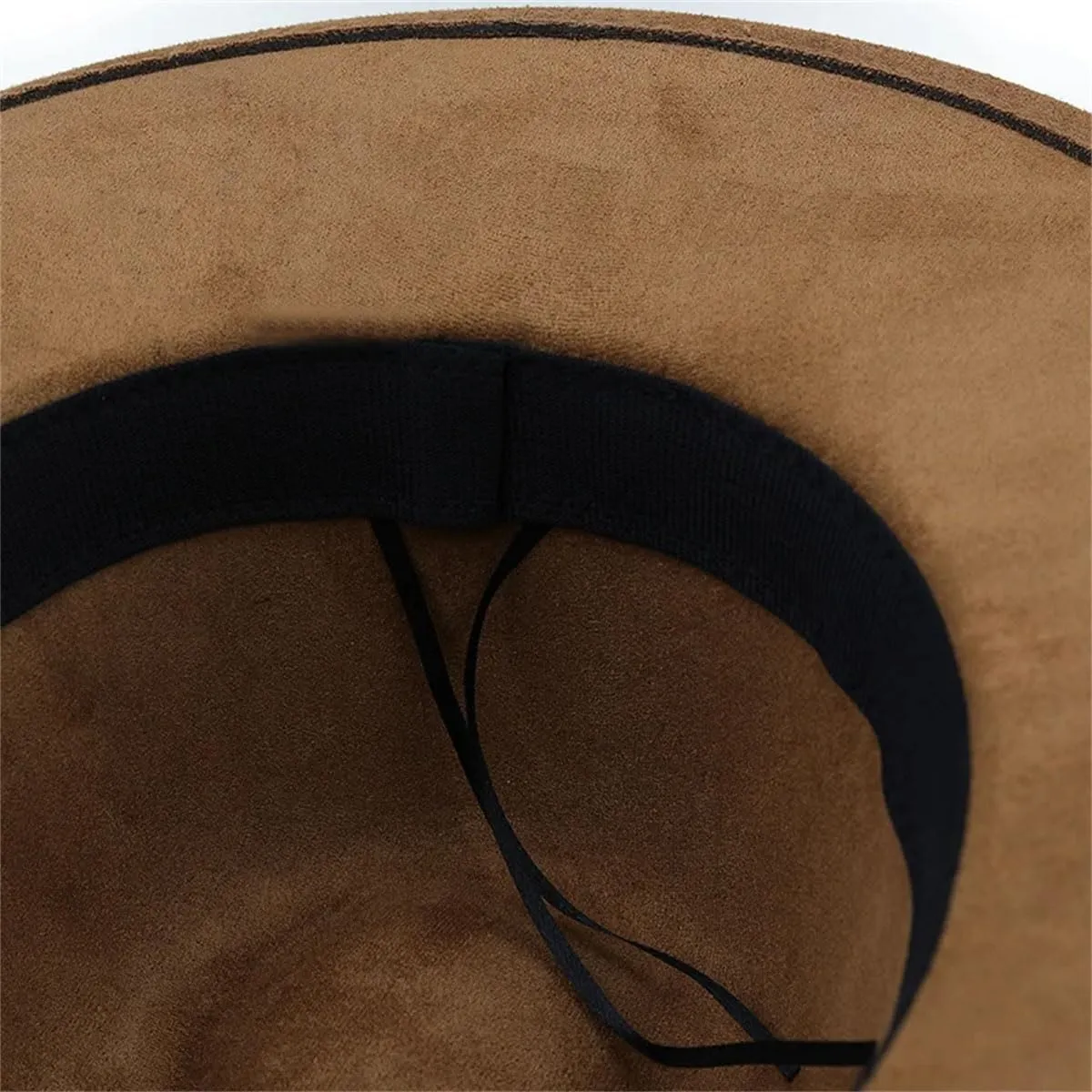 Men's Classic Suede Fedora Hats for Women Wide Brim Dress Cap Panama Church Wedding Hat with Ribbon Band