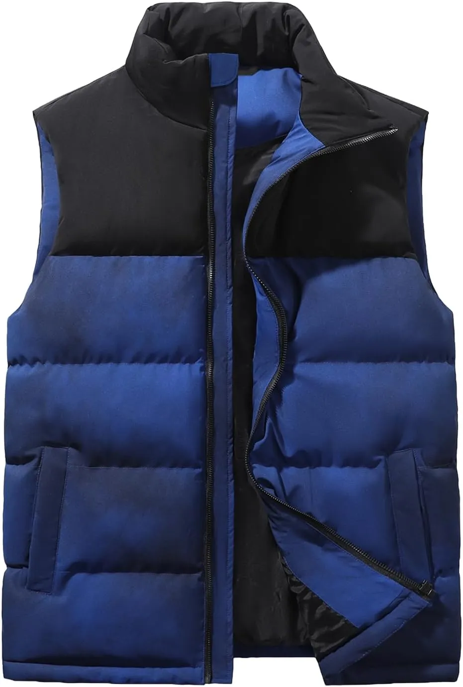 Men's Quilted Puffer Vest Sleeveless Warm Jacket Winter Water-Resistant Outdoor Puffy Vest Sizes M to 3XL