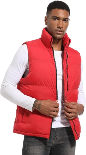 Men's Quilted Puffer Vest Sleeveless Warm Jacket Winter Water-Resistant Outdoor Puffy Vest Sizes M to 3XL