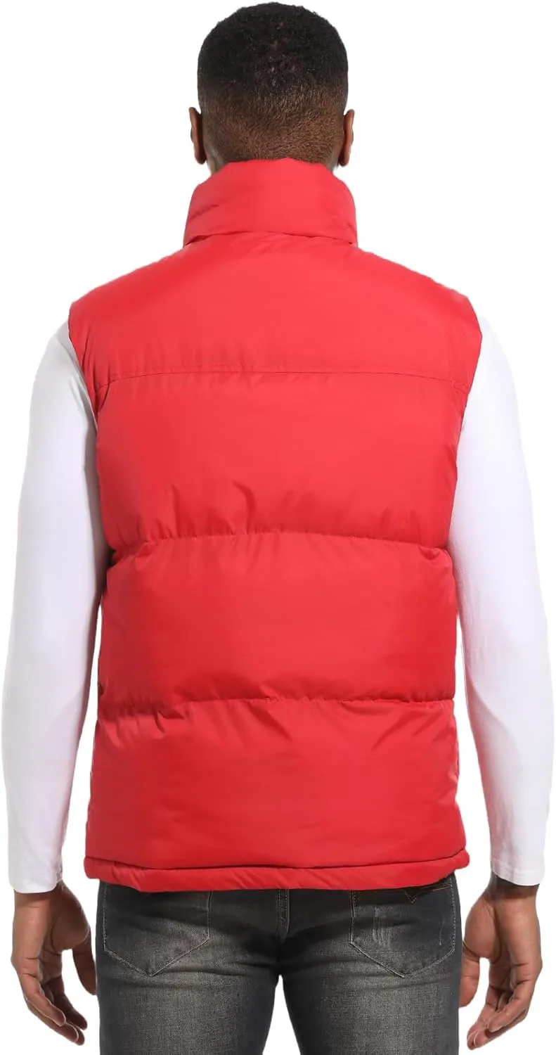 Men's Quilted Puffer Vest Sleeveless Warm Jacket Winter Water-Resistant Outdoor Puffy Vest Sizes M to 3XL