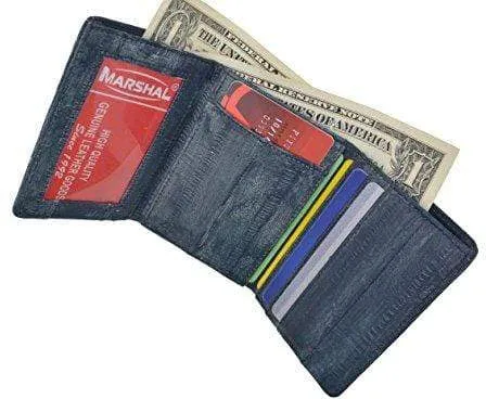 Men's Waterproof Eel Skin Slim Credit Card ID Holder Trifold Wallet