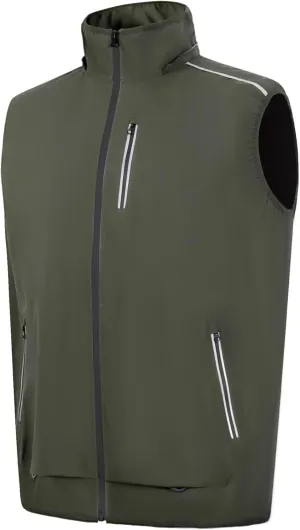 Mens Windproof Lightweight Golf Vest Sleeveless Softshell Jacket Quick Dry Running Hiking Sports Outerwear for Men