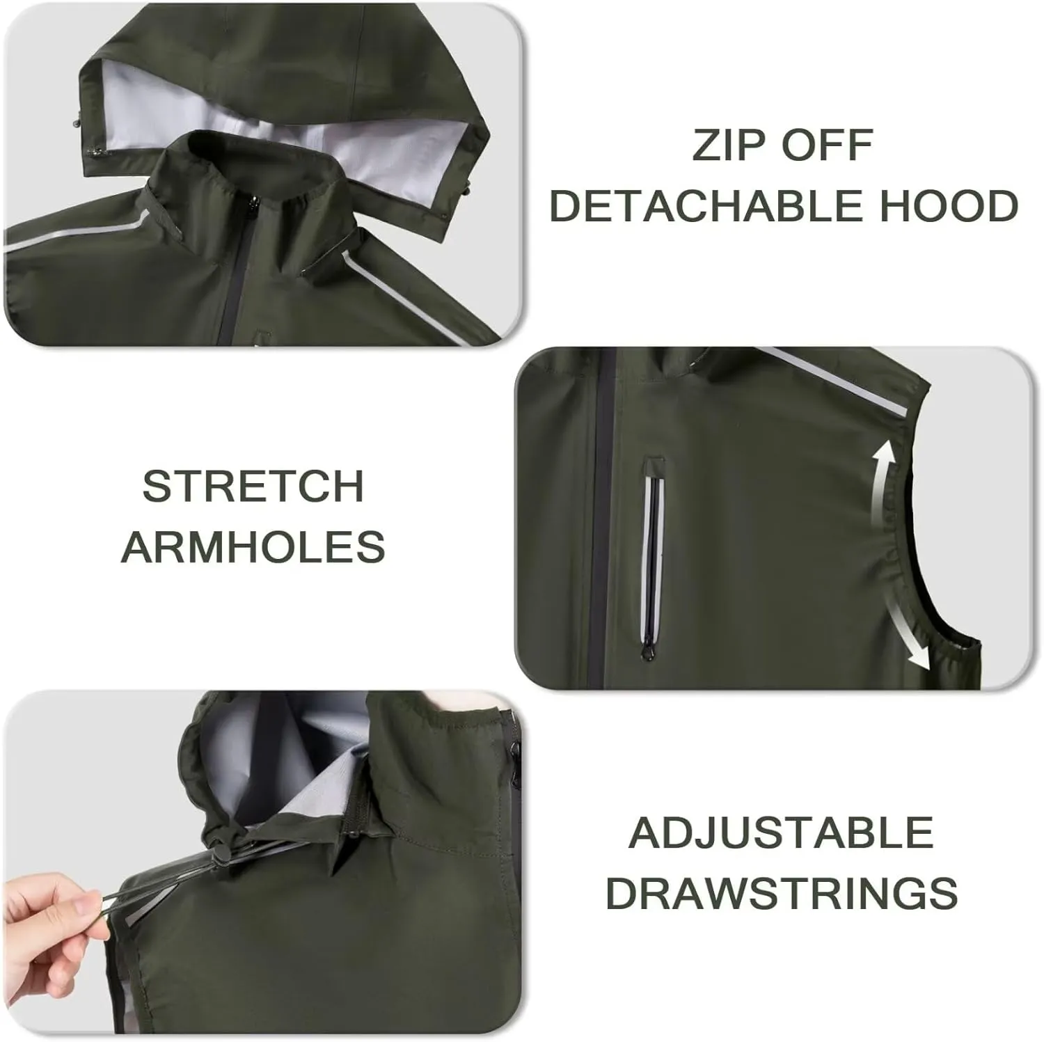 Mens Windproof Lightweight Golf Vest Sleeveless Softshell Jacket Quick Dry Running Hiking Sports Outerwear for Men