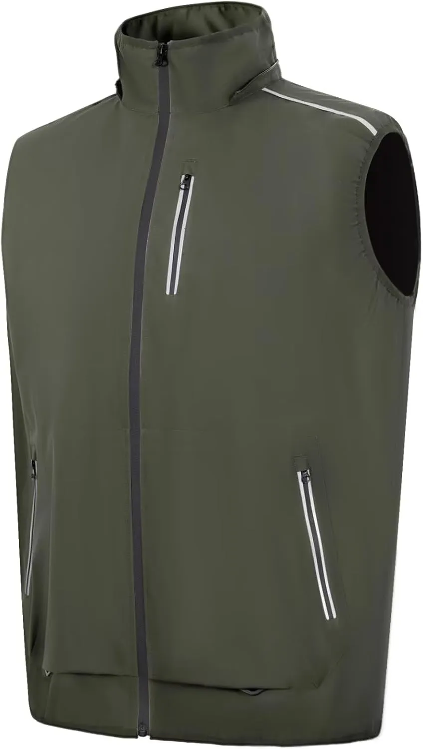 Mens Windproof Lightweight Golf Vest Sleeveless Softshell Jacket Quick Dry Running Hiking Sports Outerwear for Men