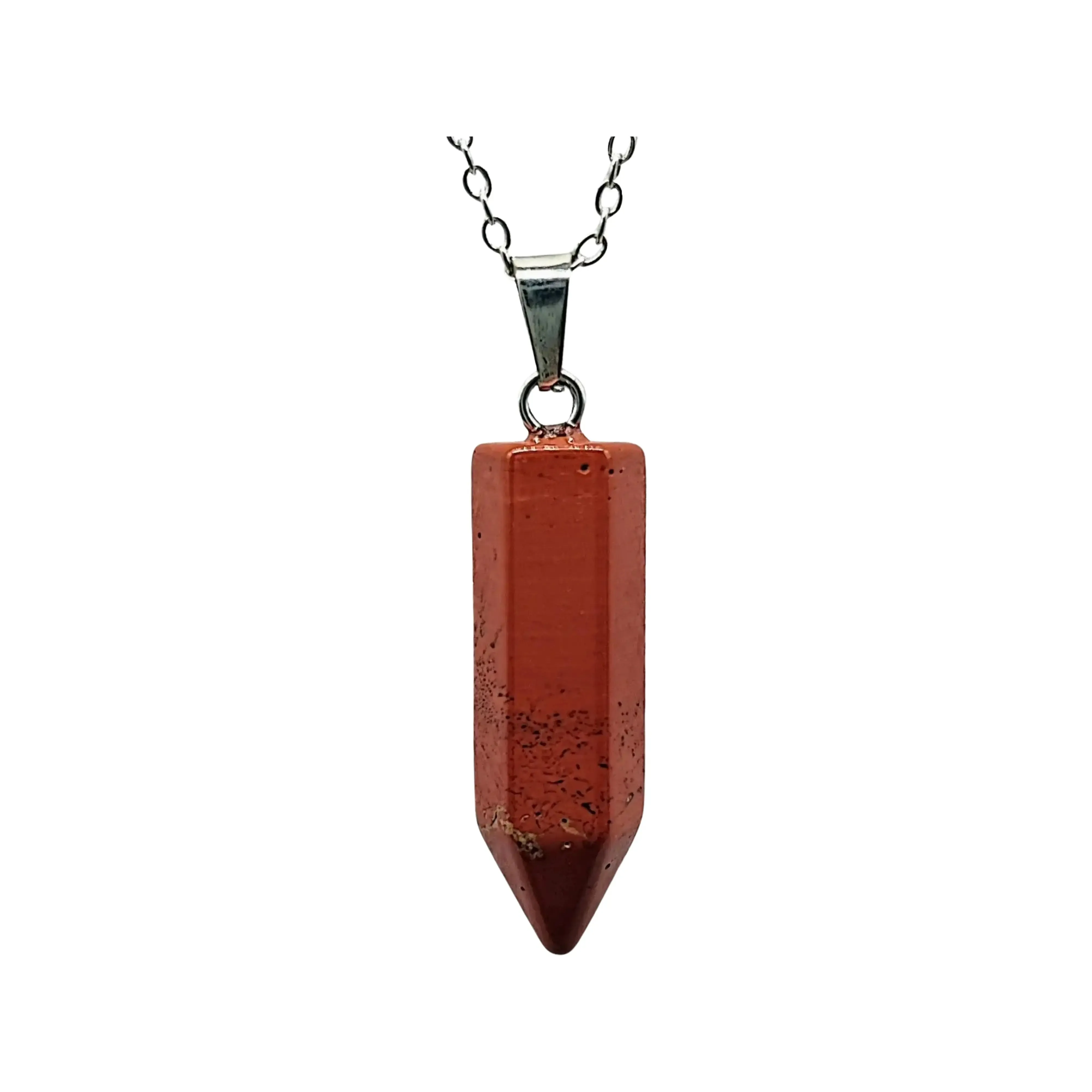 Necklace -Bullet Point -Gemstone Pendant -Red Jasper