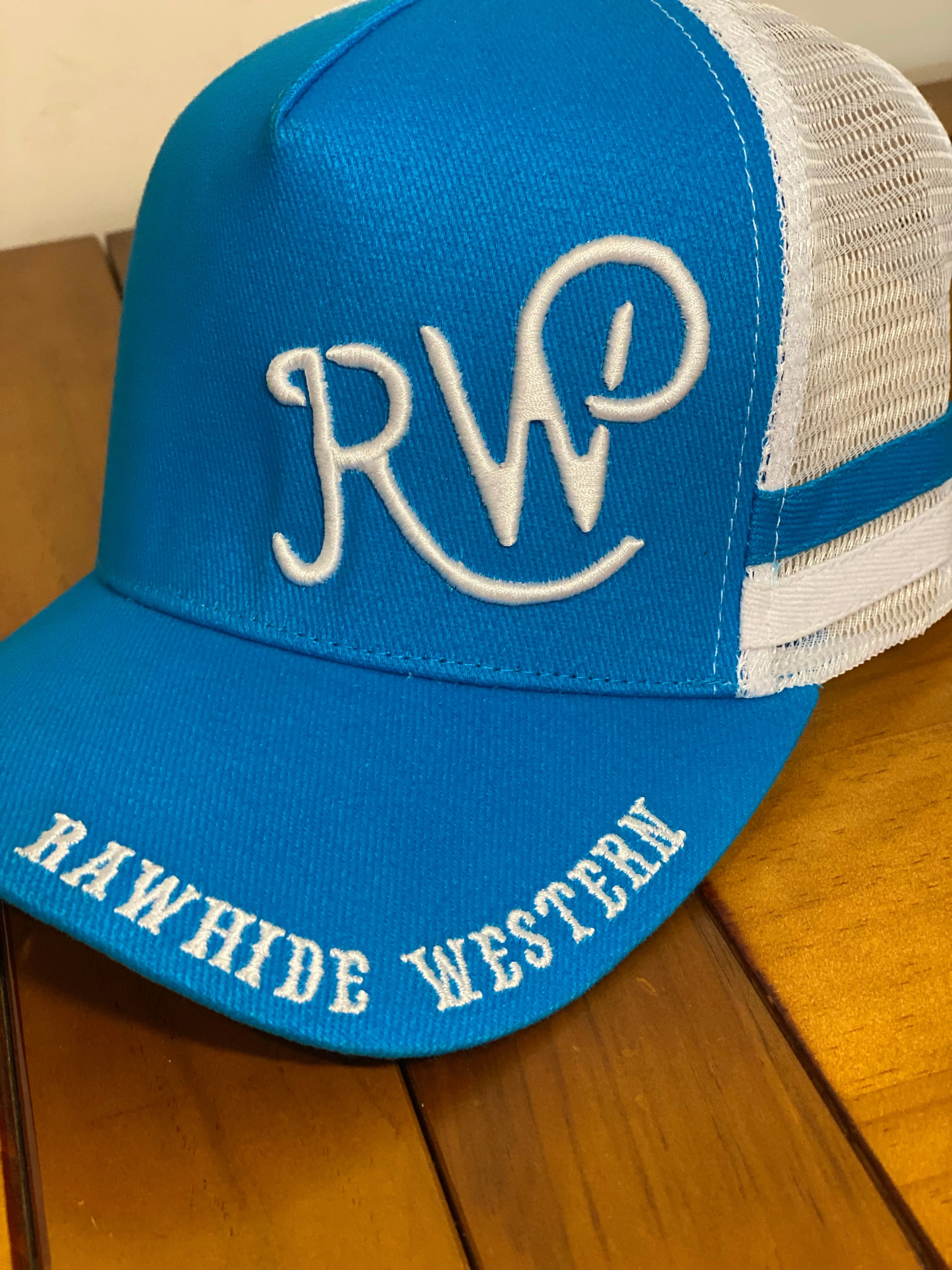 P4048- Rawhide Western Turquoise Country Trucker Cap