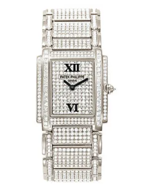 Patek Twenty-4 White Gold w- Diamonds Ladies Watch 4910-51G