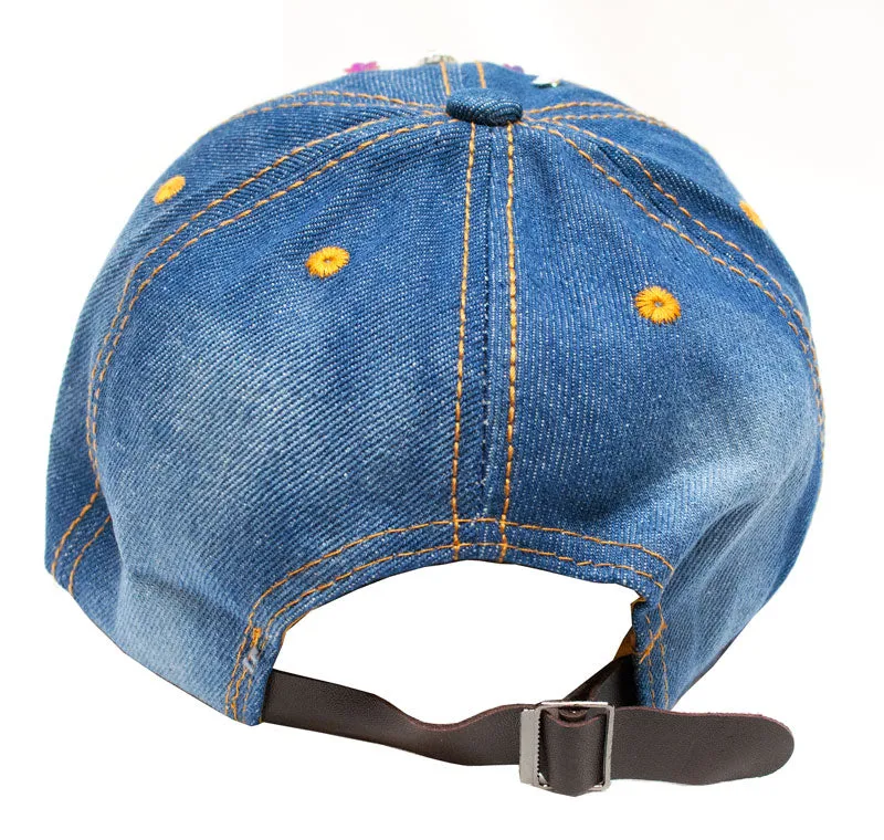 "Butterfly" Studded Fashion Jean Casual Caps