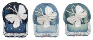 "Butterfly" Studded Fashion Jean Casual Caps
