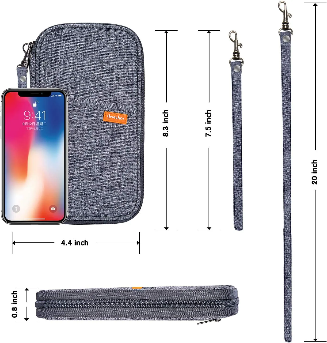 RFID Family Passport Wallet Holder Waterproof, Travel Document Organizer Credit Card Clutch Bag for Men Women