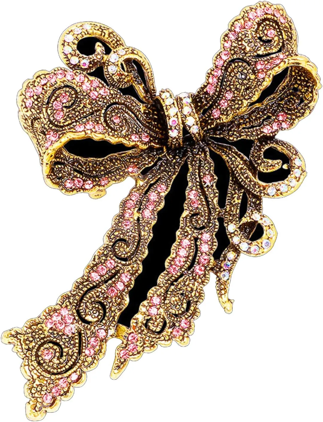 Rhinestone Bow Brooch Vintage Crystal Bowknot Lapel Pin Pink Bow Brooch Wedding Fashion Jewelry Accessories Birthday Jewelry for Women