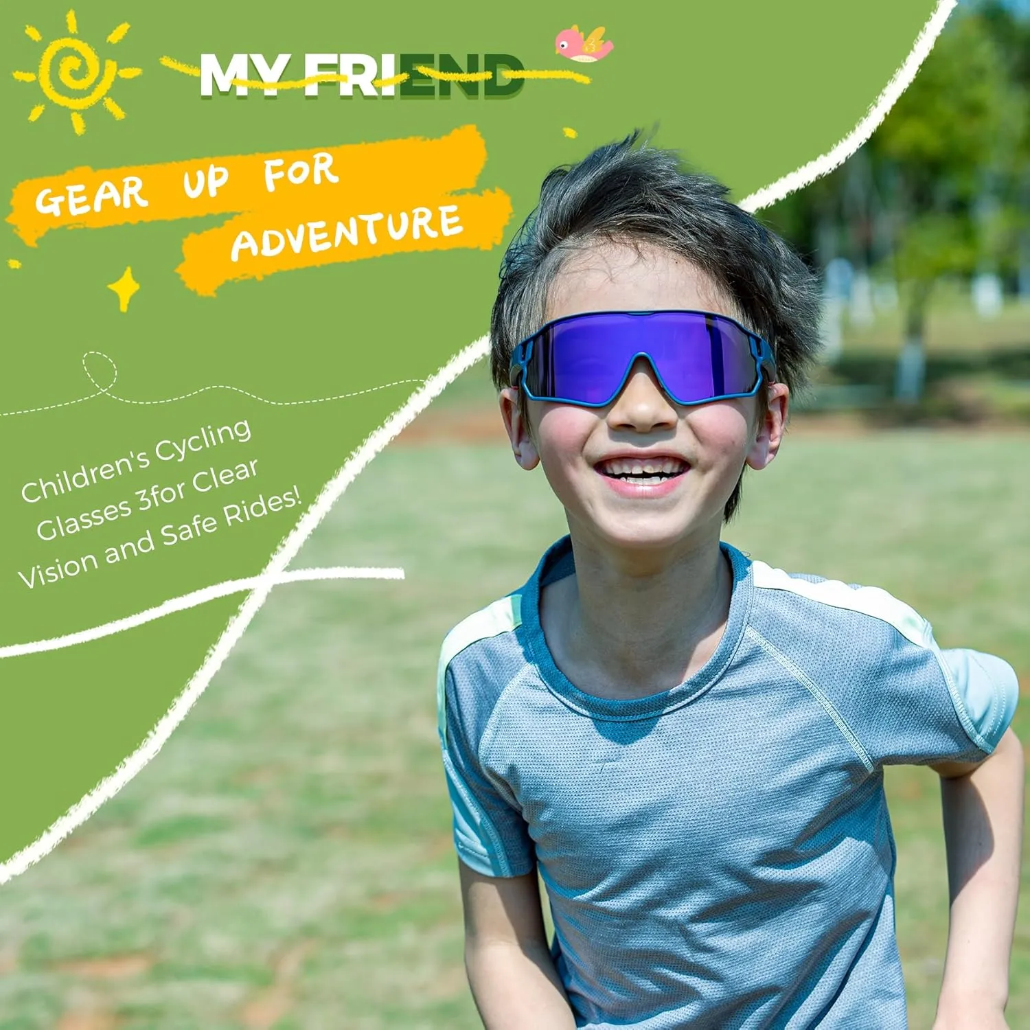 ROCKBROS Photochromic Sports Kids Sunglasses For Boys Girls Children Youth MTB Biking Sunglasses for Kids Ages 8 to 14