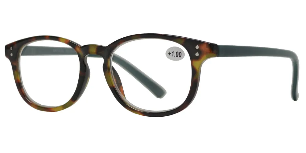 RS 1207 - Plastic Oval Reading Glasses with Spring Hinge