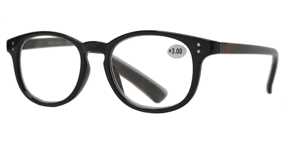 RS 1207 - Plastic Oval Reading Glasses with Spring Hinge