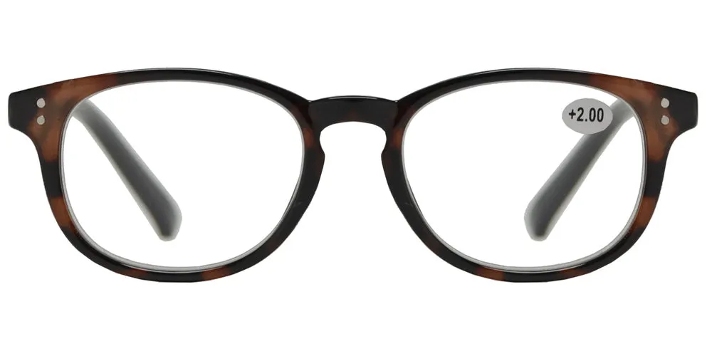 RS 1207 - Plastic Oval Reading Glasses with Spring Hinge