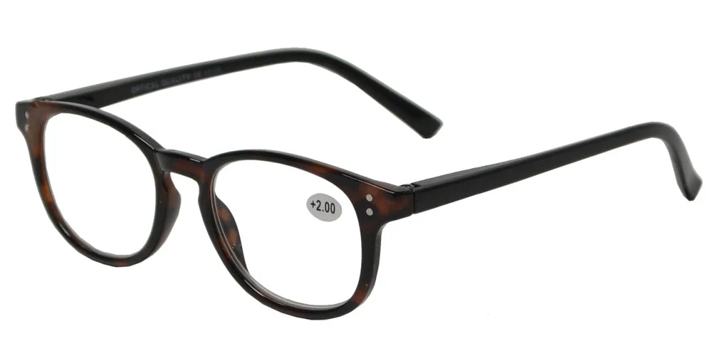 RS 1207 - Plastic Oval Reading Glasses with Spring Hinge