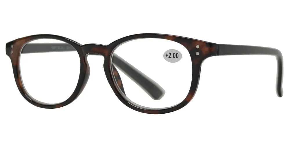 RS 1207 - Plastic Oval Reading Glasses with Spring Hinge