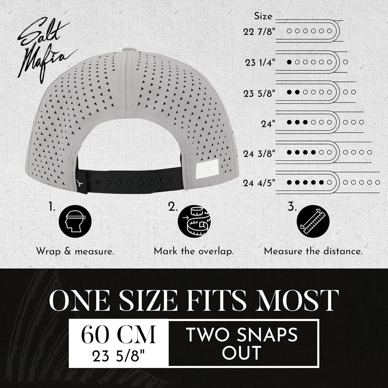 Salt Mafia Hats for Men - Waterproof Hats for Men, 7 Panel Flat Brim Surfer Hat