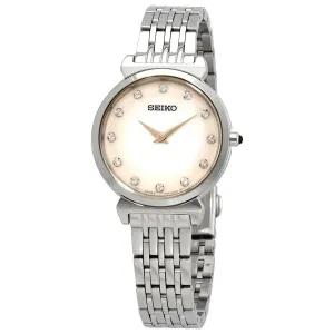 Seiko Pink Gradient Mother of Pearl Crystals Dial Ladies Watch SFQ803