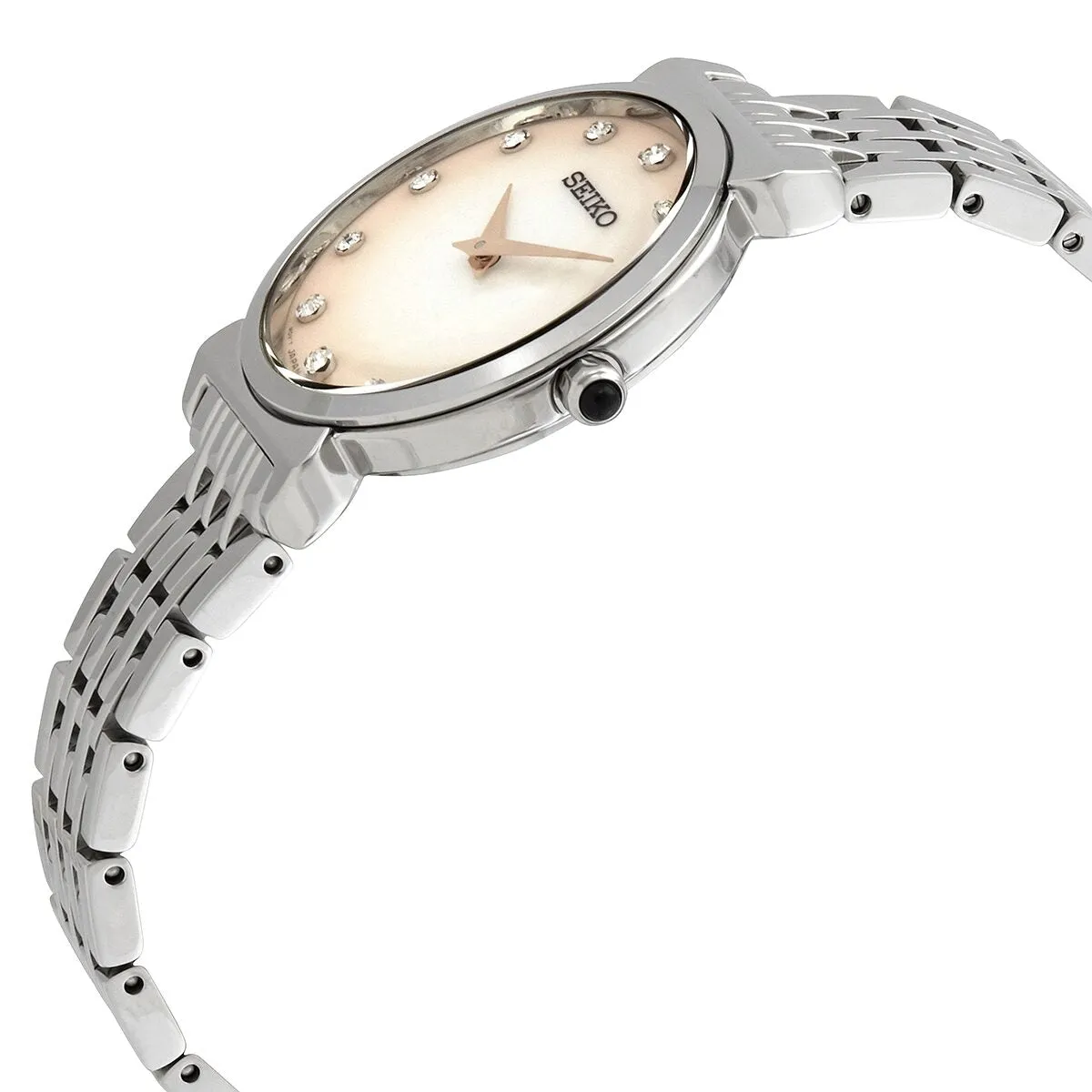 Seiko Pink Gradient Mother of Pearl Crystals Dial Ladies Watch SFQ803