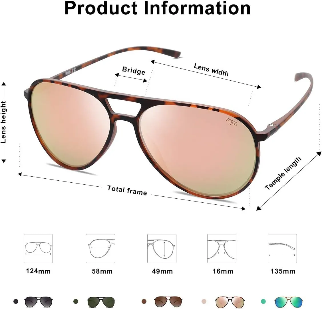 SOJOS Classic Polarized Ultra Lightweight Flexible Men Women Sunglasses JOURNEY SJ2065