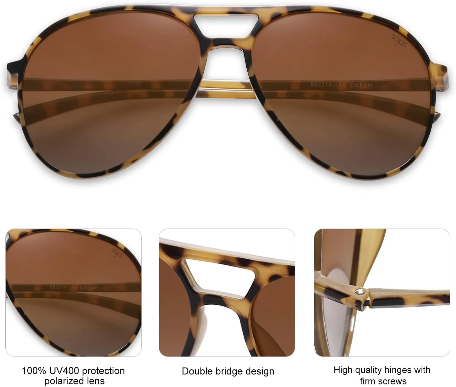 SOJOS Classic Polarized Ultra Lightweight Flexible Men Women Sunglasses JOURNEY SJ2065