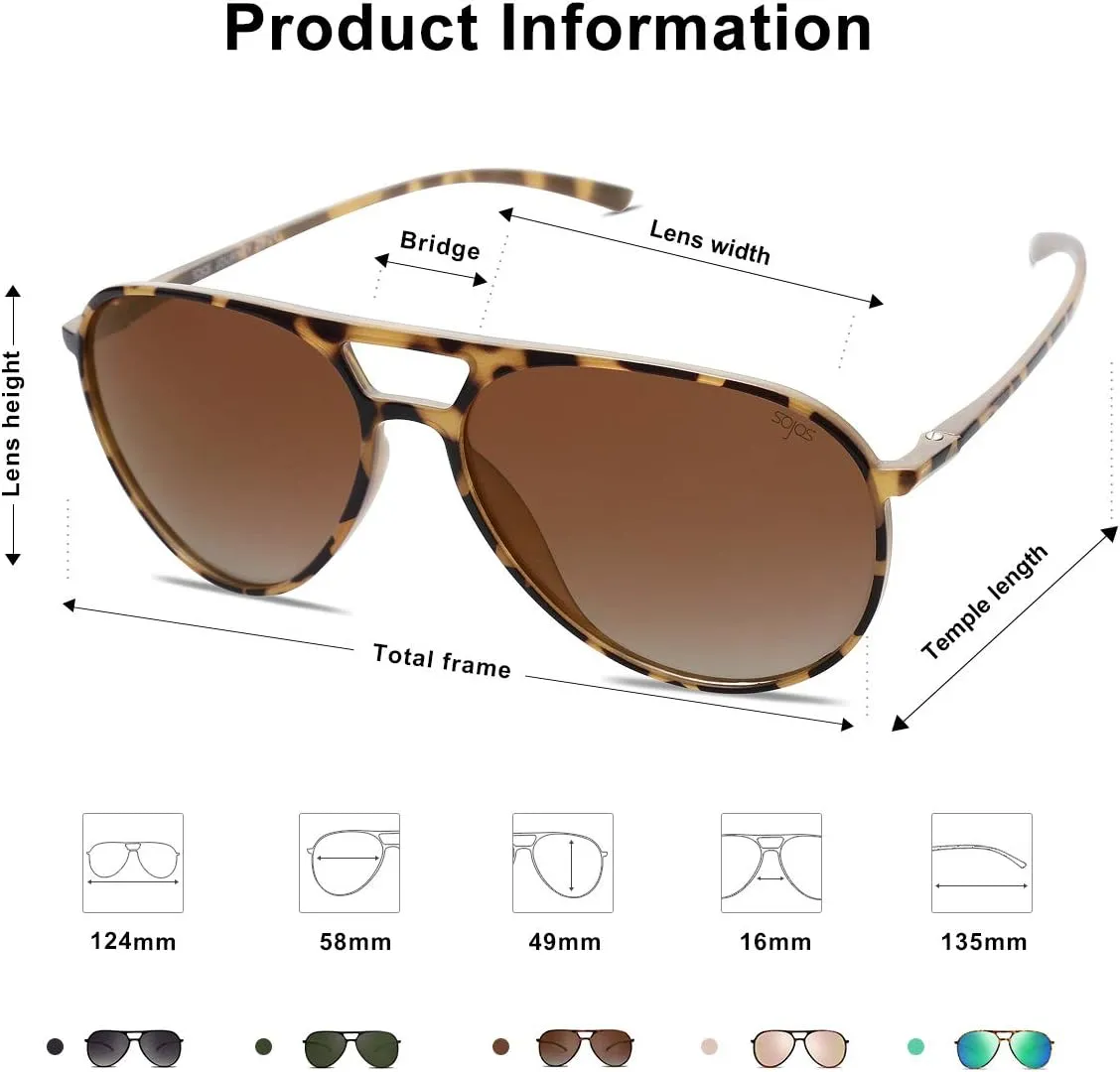 SOJOS Classic Polarized Ultra Lightweight Flexible Men Women Sunglasses JOURNEY SJ2065