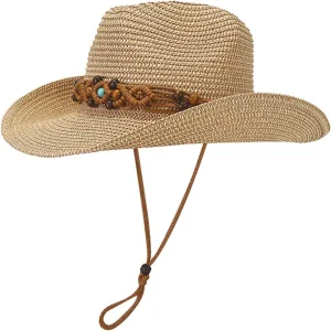 Straw Cowboy Cowgirl Hats for Women Men Summer Beach Sun Hat Packable Foldable Womens Sun Hat Women Straw Hat