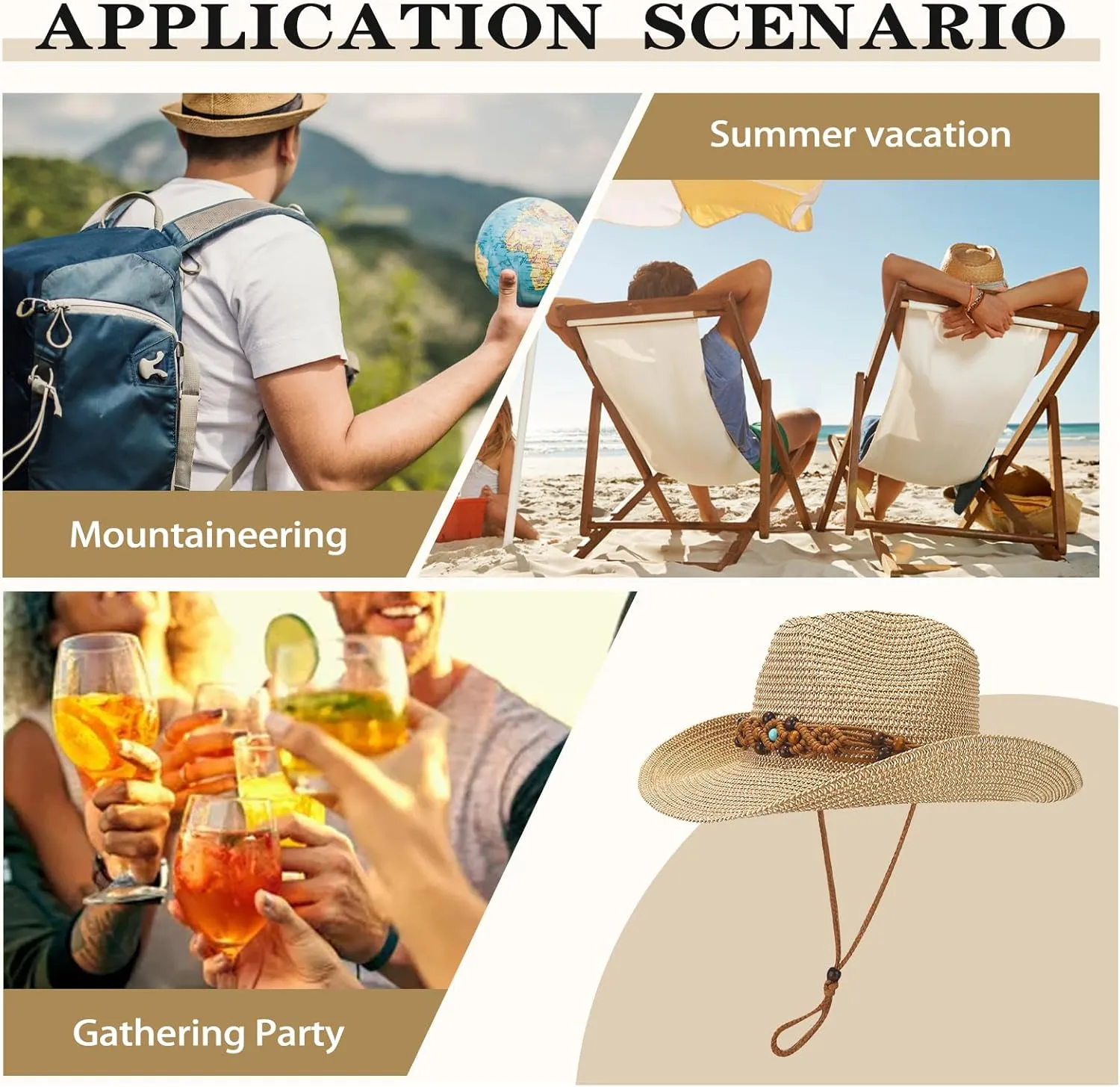 Straw Cowboy Cowgirl Hats for Women Men Summer Beach Sun Hat Packable Foldable Womens Sun Hat Women Straw Hat
