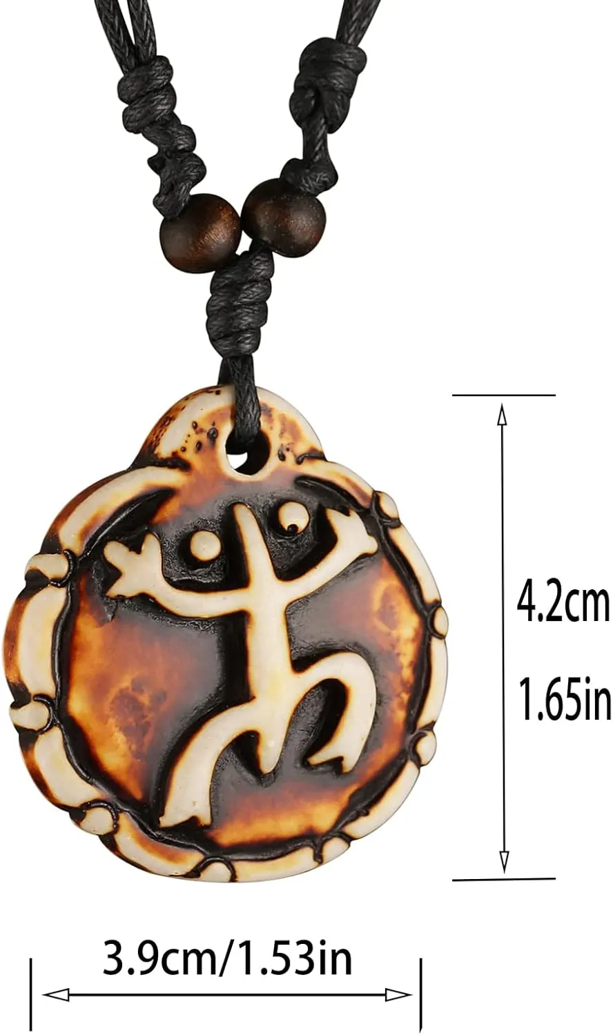 STWTRPuerto Rico Taino Pendant Necklace Sun Tribe Men Women pendant necklace Rope chain Maori Tribe necklace