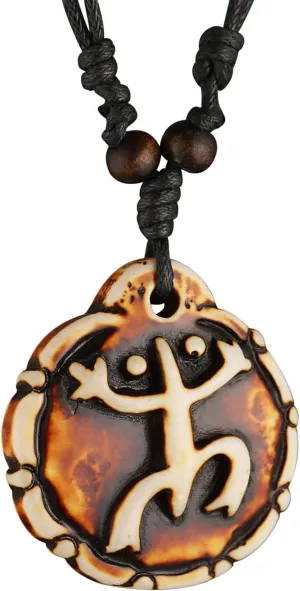 STWTRPuerto Rico Taino Pendant Necklace Sun Tribe Men Women pendant necklace Rope chain Maori Tribe necklace