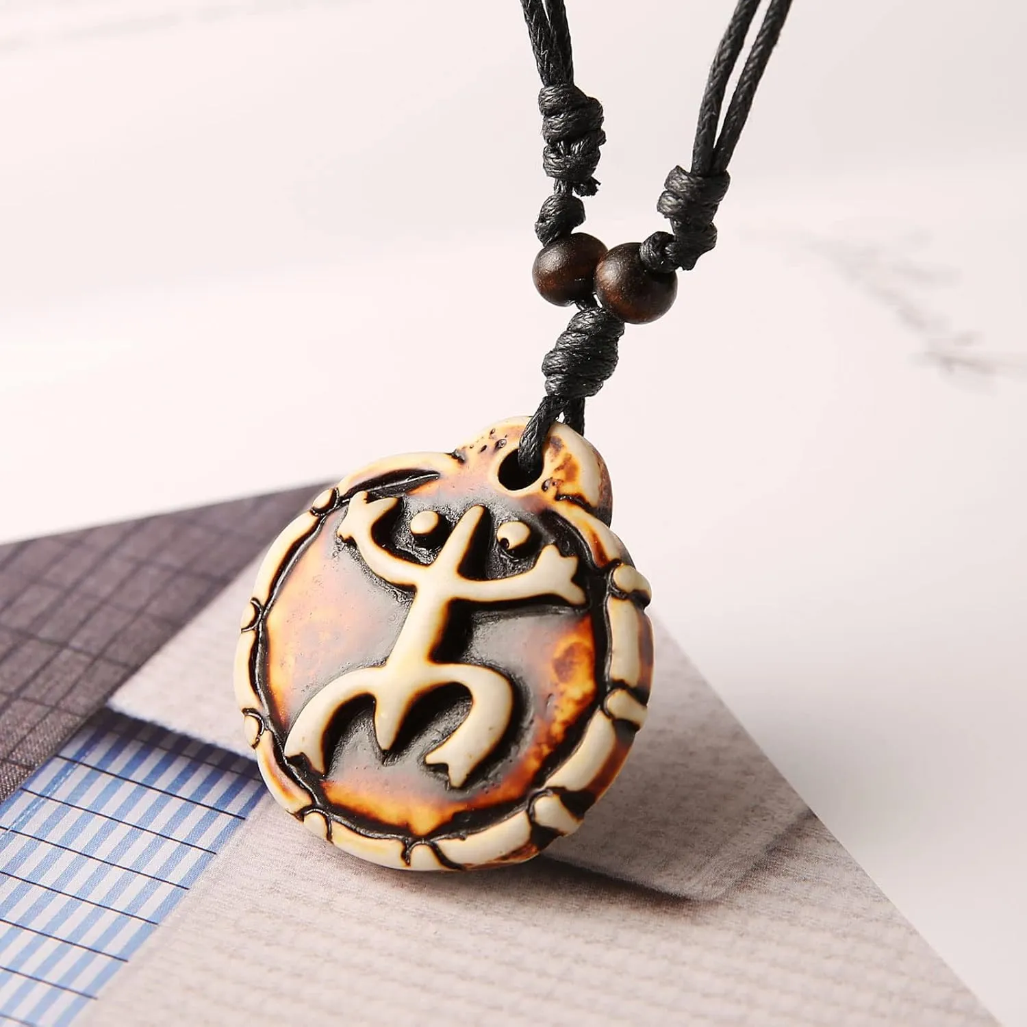 STWTRPuerto Rico Taino Pendant Necklace Sun Tribe Men Women pendant necklace Rope chain Maori Tribe necklace
