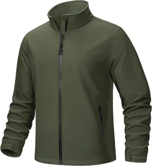 TACVASEN Men's Fleece Softshell Jackets Waterproof Winter Coats Warm Fleece Lined Tactical Jacket Windproof Zip Pockets