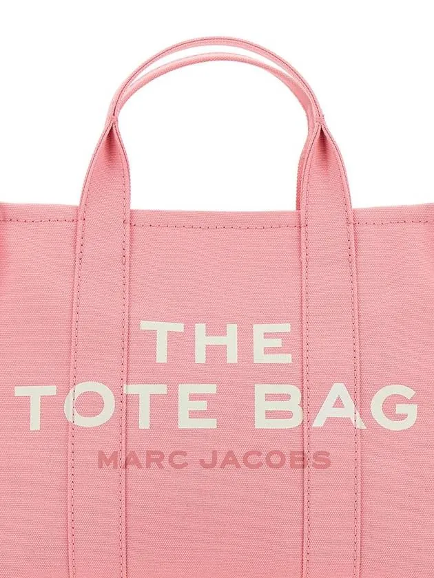 'The Medium Tote Bag' Pink Handbag With Logo On The Front In Cotton Woman