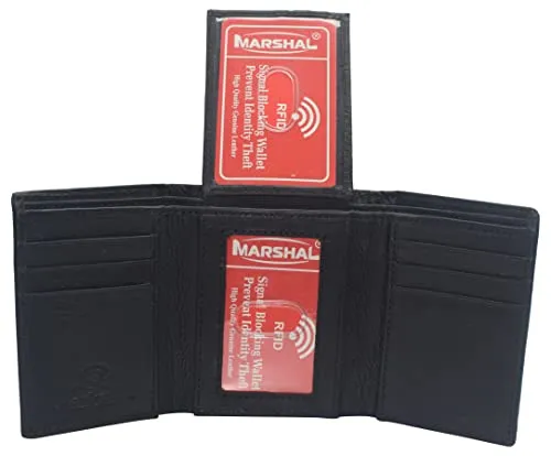 Travel Wallets for Men Slim Trifold Design RFID Credit Card Holder Mens Wallet