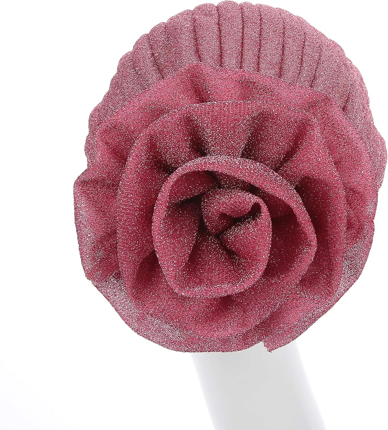 Women Elastic Glitter Big Flower Turban Chemo Beanie Hair Loss Chemo Cap Hat