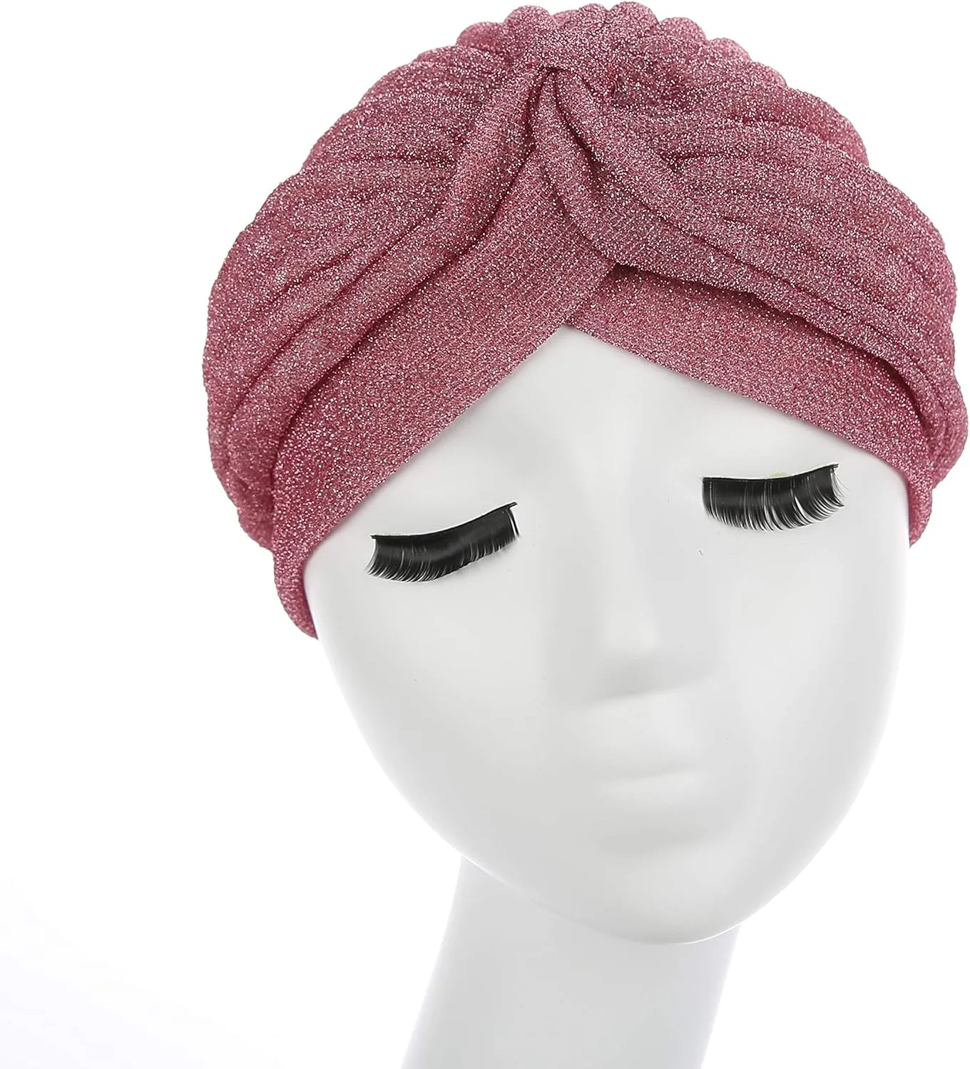 Women Elastic Glitter Big Flower Turban Chemo Beanie Hair Loss Chemo Cap Hat