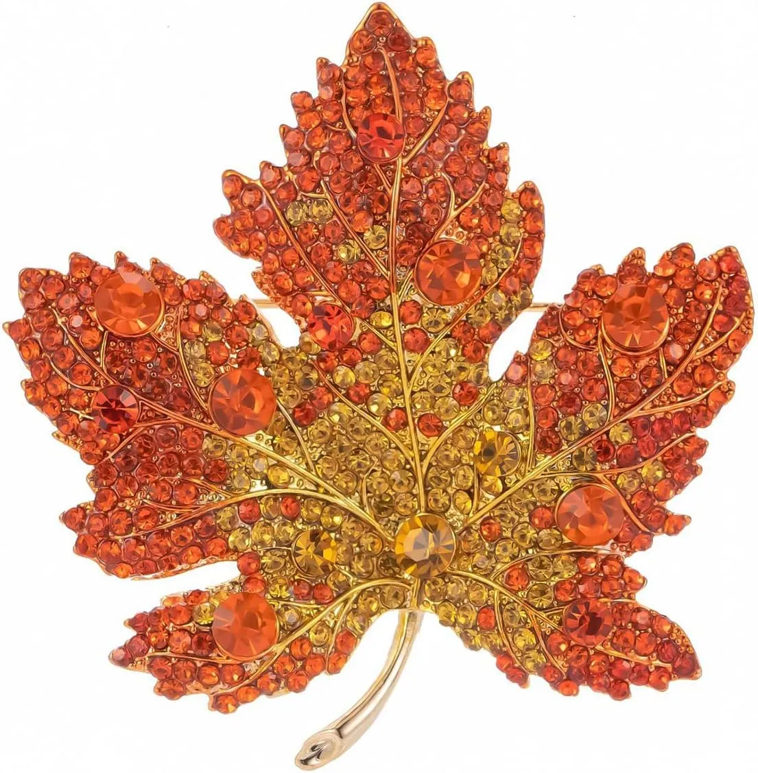 Women's Fashion Crystal Brooch - Leaf Flower Design, Alloy Rhinestone, Vintage & Wedding Party Style