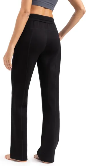 Women's Sweatpants with Pockets Elastic High Waisted Joggers Casual Straight Leg Drawstring Athletic Pants 31''