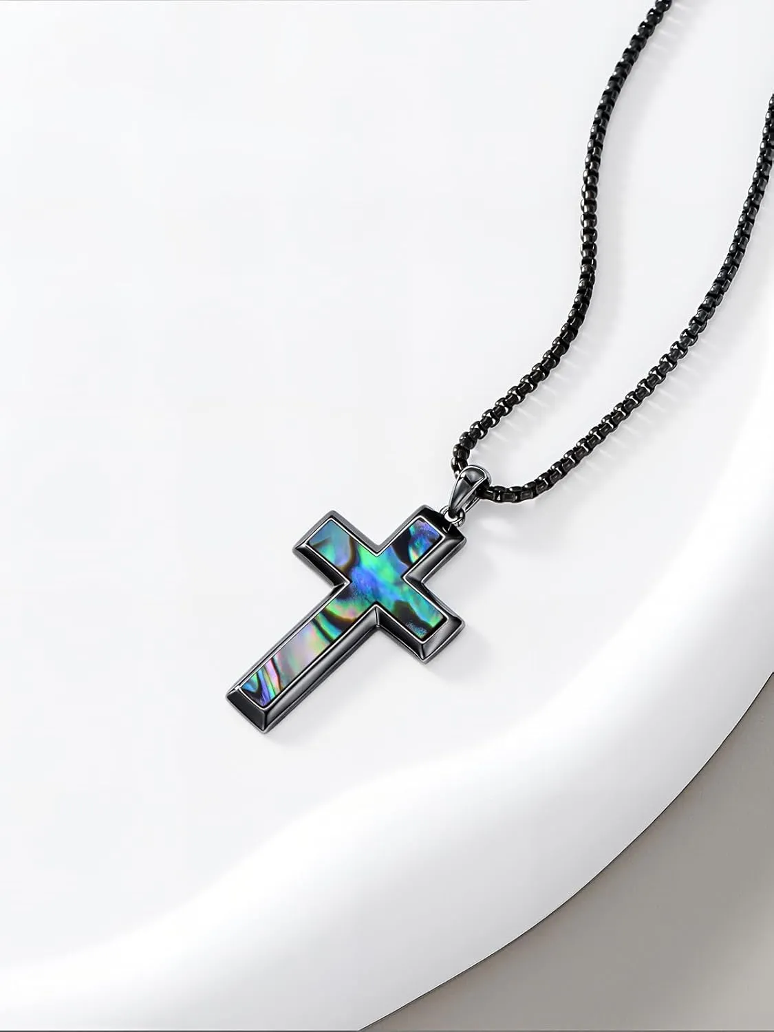 Wooden Cross Necklace for Men 925 Sterling Silver Fish Hook/Jesus Cross/Orthodox Necklace Christian Jewelry Meaningful Religious Gifts for Men