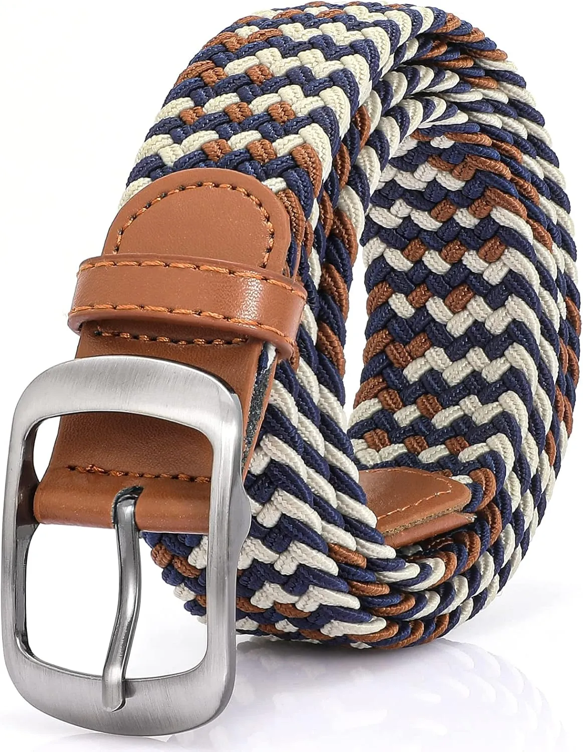 XZQTIVE Braided Belt Stretch Belt for Men and Women Multicolored Woven Golf Belt Elastic Jean Belts