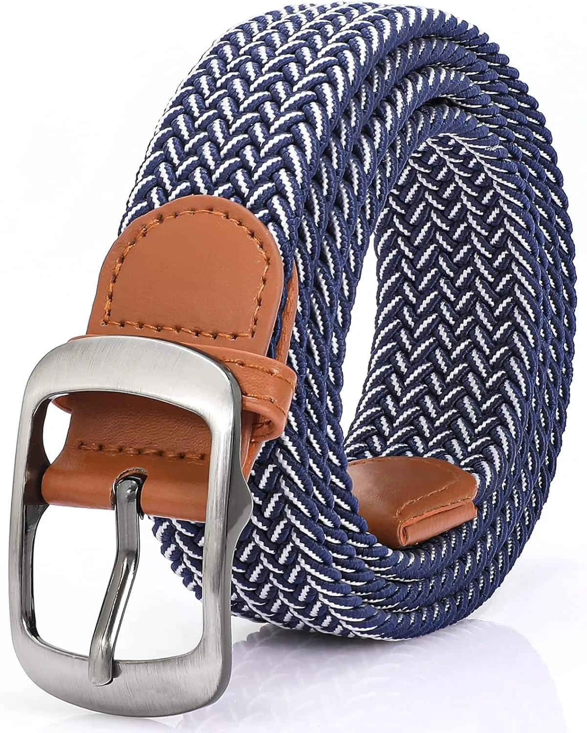 XZQTIVE Braided Belt Stretch Belt for Men and Women Multicolored Woven Golf Belt Elastic Jean Belts